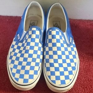 Blue checkered Vans